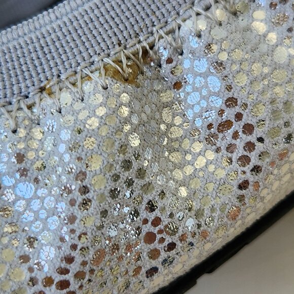 Ros Hommerson Ronnie Silver Shiny Metallic Ballet Flats Glam Feminine Party 7.5 - Picture 9 of 10